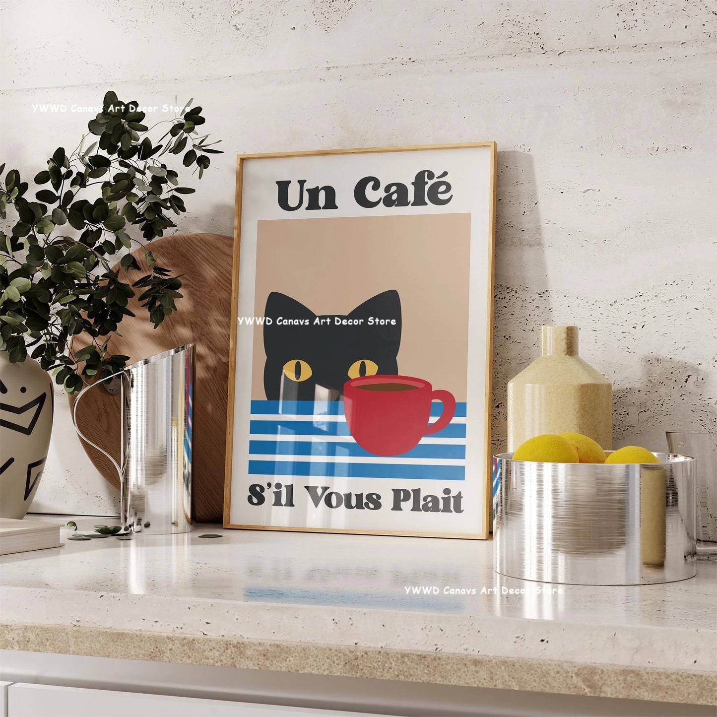 Bon Appetit Typesetting Kitchen Canvas Printing Moka Pot Espresso Art Poster for Modern Living Room Dining Room Home Decor Gift The Home Essentials