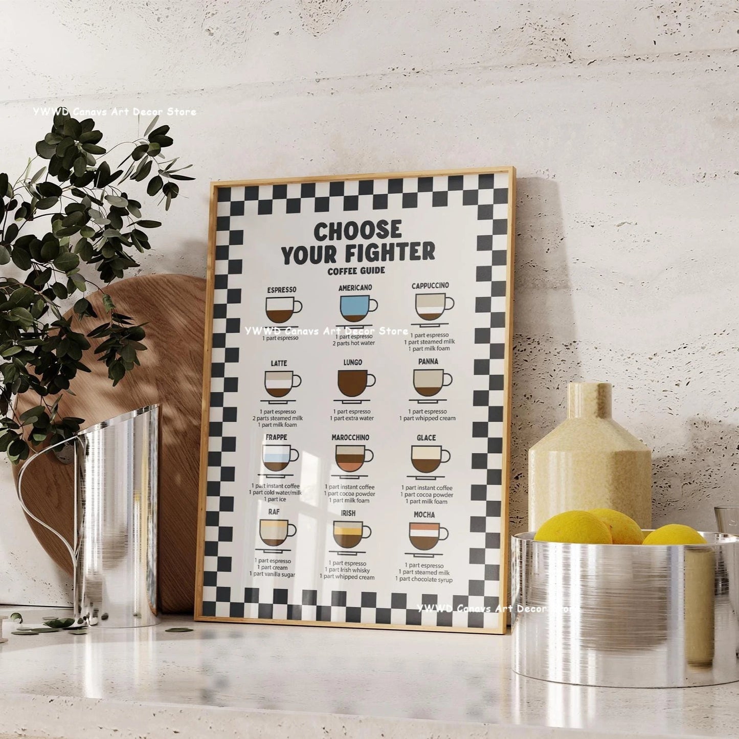 Bon Appetit Typesetting Kitchen Canvas Printing Moka Pot Espresso Art Poster for Modern Living Room Dining Room Home Decor Gift The Home Essentials