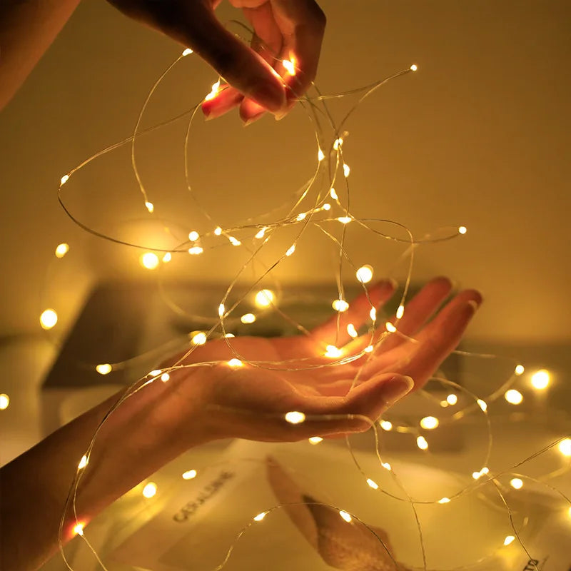 1/5/10pcs Fairy Lights String Button Battery Light Home Decor Living Bedroom Garden Christmas Wedding New Year Ornament Garland The Home Essentials