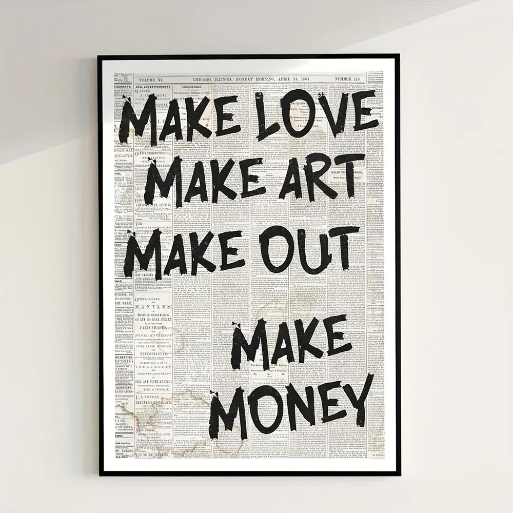 1pc Simple Trendy Text Printing Poster, Simple Canvas Wall Decoration, Modern Art Home Decoration, Living Room Decoration The Home Essentials