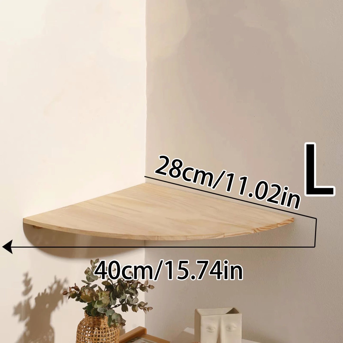 Wall Corner Shelves Wood Floating Wall Shelf Round End Wall Mounted Floating Corner Shelf for Bedroom Living Room and Kitchen The Home Essentials