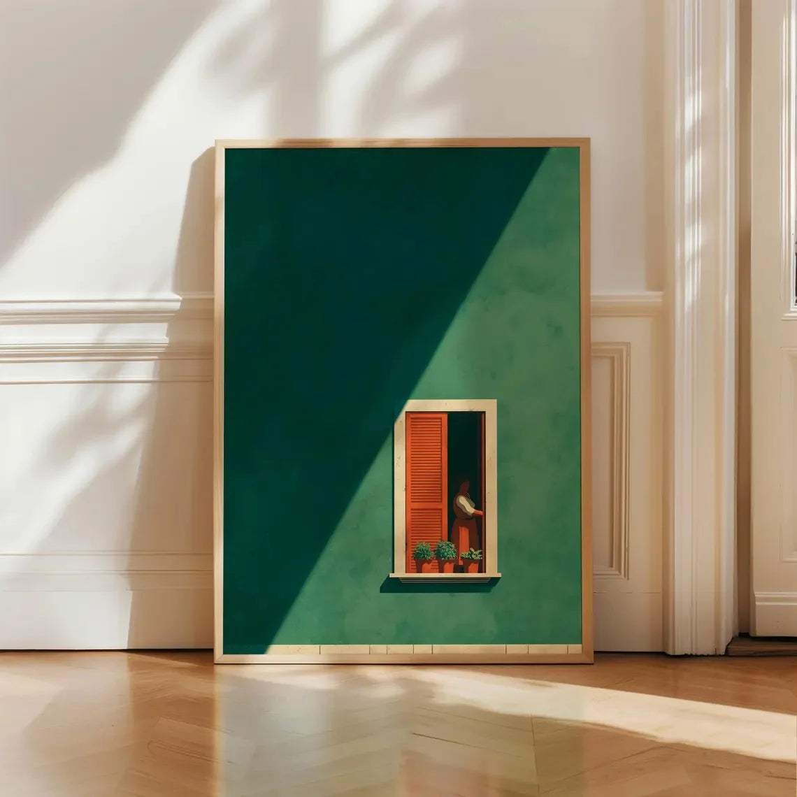 Modern Minimalist Style Color Block Windowsill Figure Canvas Painting Abstract Geometric Colorful Window Figure Art Poster Decor The Home Essentials