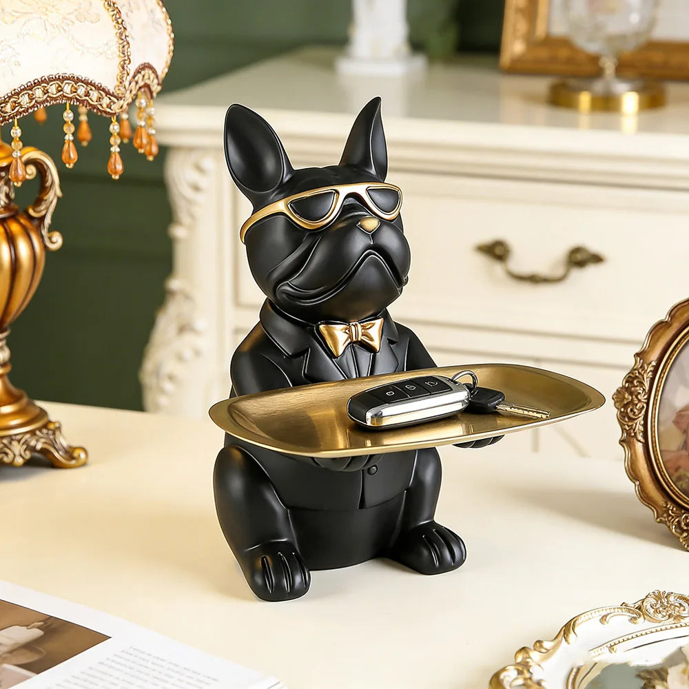 Multi Functional Bulldog Tray Animal Statue Creative Ornament Living Room Bedroom Miscellaneous Storage Home Decoration Gift The Home Essentials