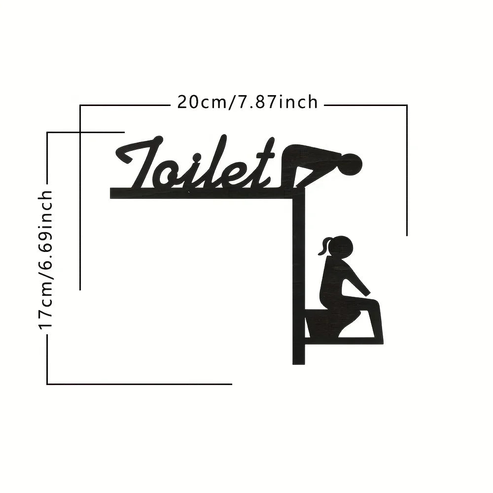 1pc Modern Metal Toilet Door Sign - Stylish Thinking Room Wall Sculpture - Home Decor Artwork - Decorative Door Frame Pendant The Home Essentials