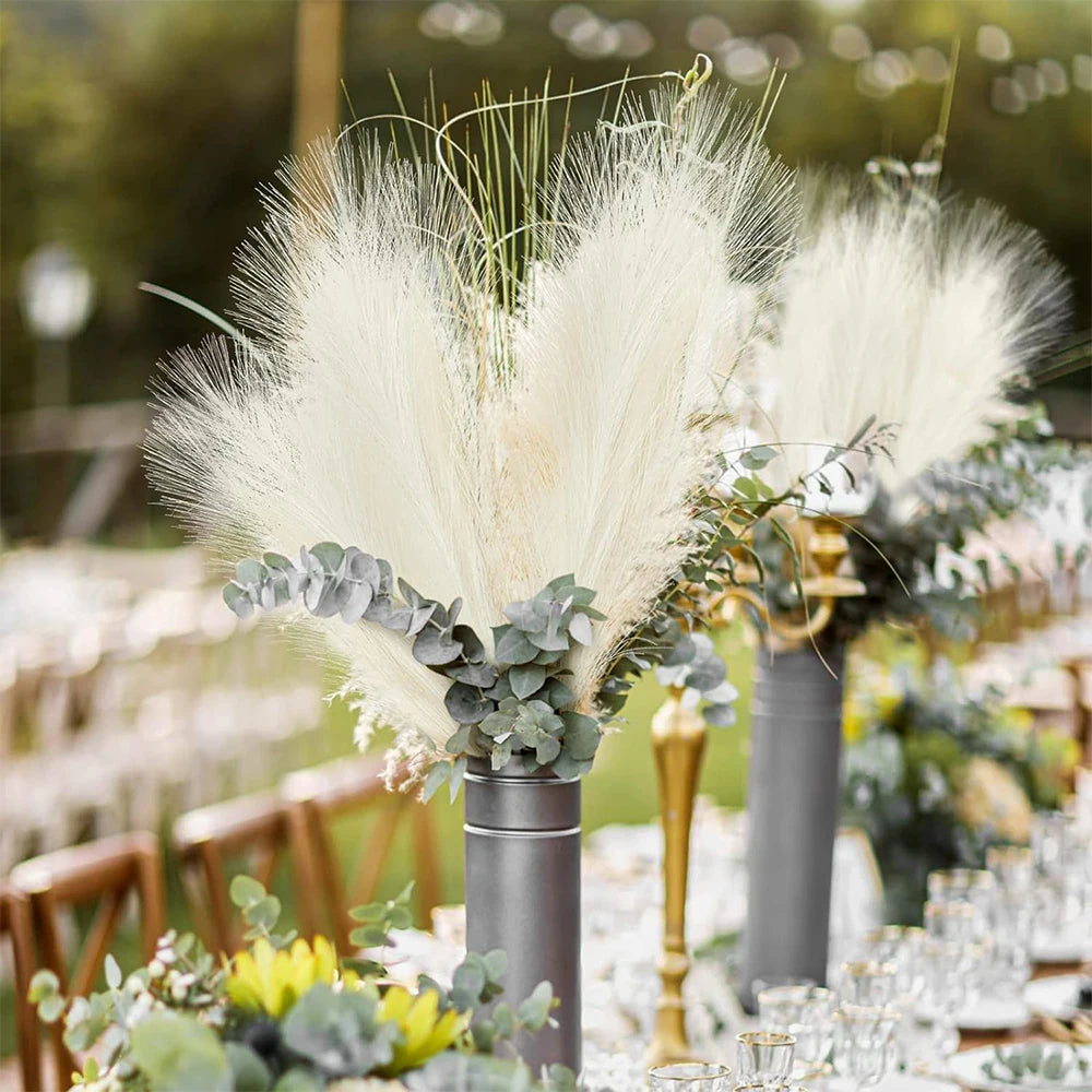 5/10/20PCS Fluffy Pampas Grass Boho Decor Artificial Flower Fake Plant Reed Simulated Party Wedding Home Decoration 42CM The Home Essentials