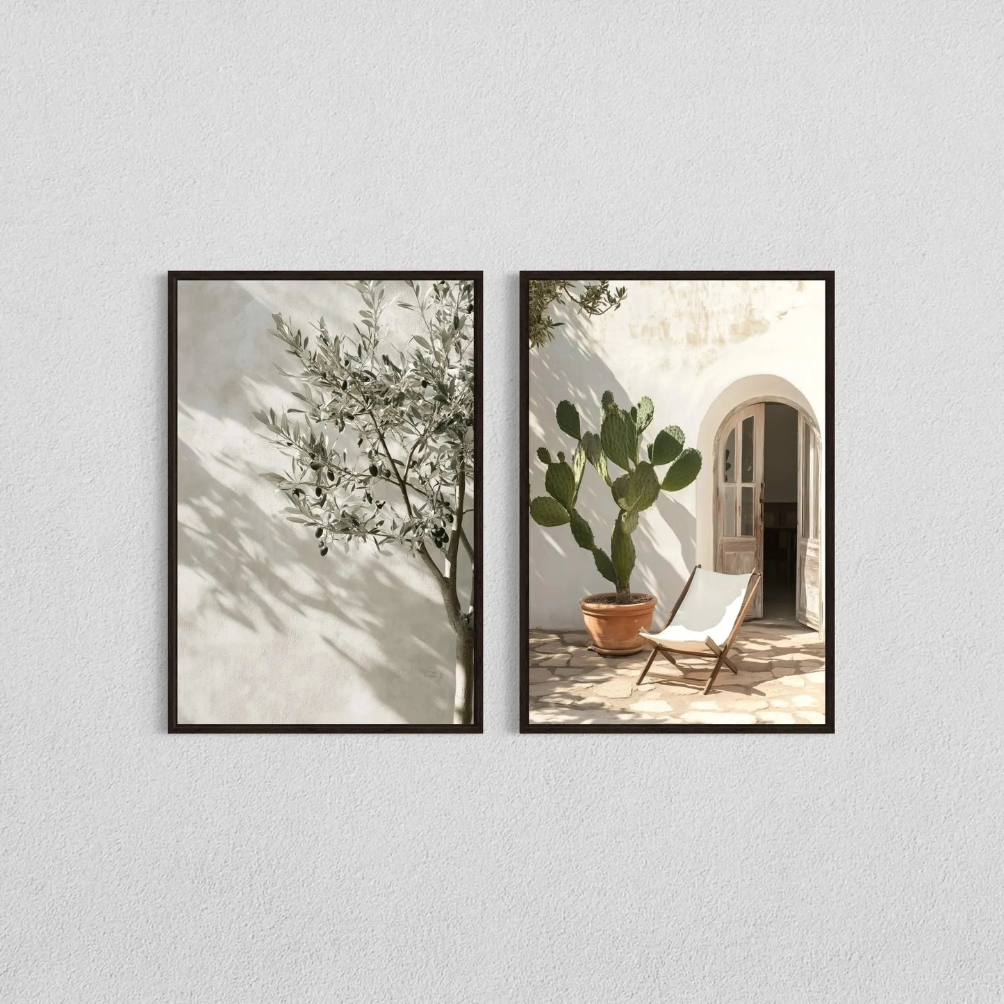 2pcs/set Neutral Olive Tree Shadow Vase Canvas Print Poster Retro Botanical Landscape Art Print Home Decor Art Poster Gifts The Home Essentials